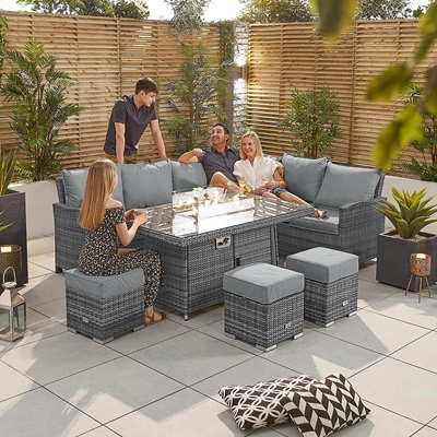 Rattan Corner Sofa Sets With Built In Gas Firepits Gardenman Co Uk