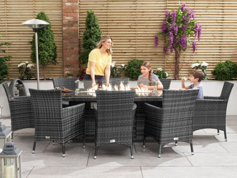 amelia 8 seat rattan dining set