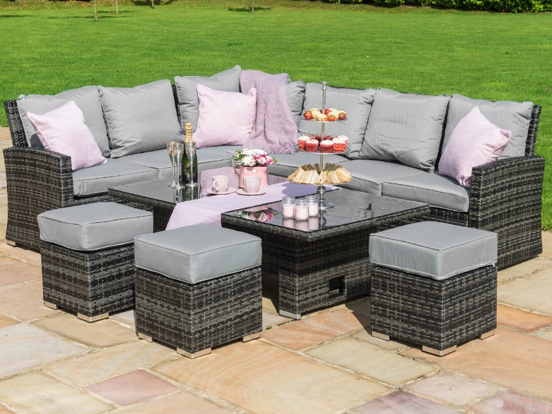 Maze Rattan Kingston Corner Sofa Dining Set With Rising Table At Gardenman - Kingston 8 Seater Rattan Corner Dining Set With Rising Table Maze Rattan Kingston Corner Sofa Dining Set With Rising Table At Gardenman - Kingston 8 Seater Rattan Corner Dining Set With Rising Table