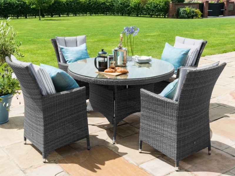 maze rattan round dining set